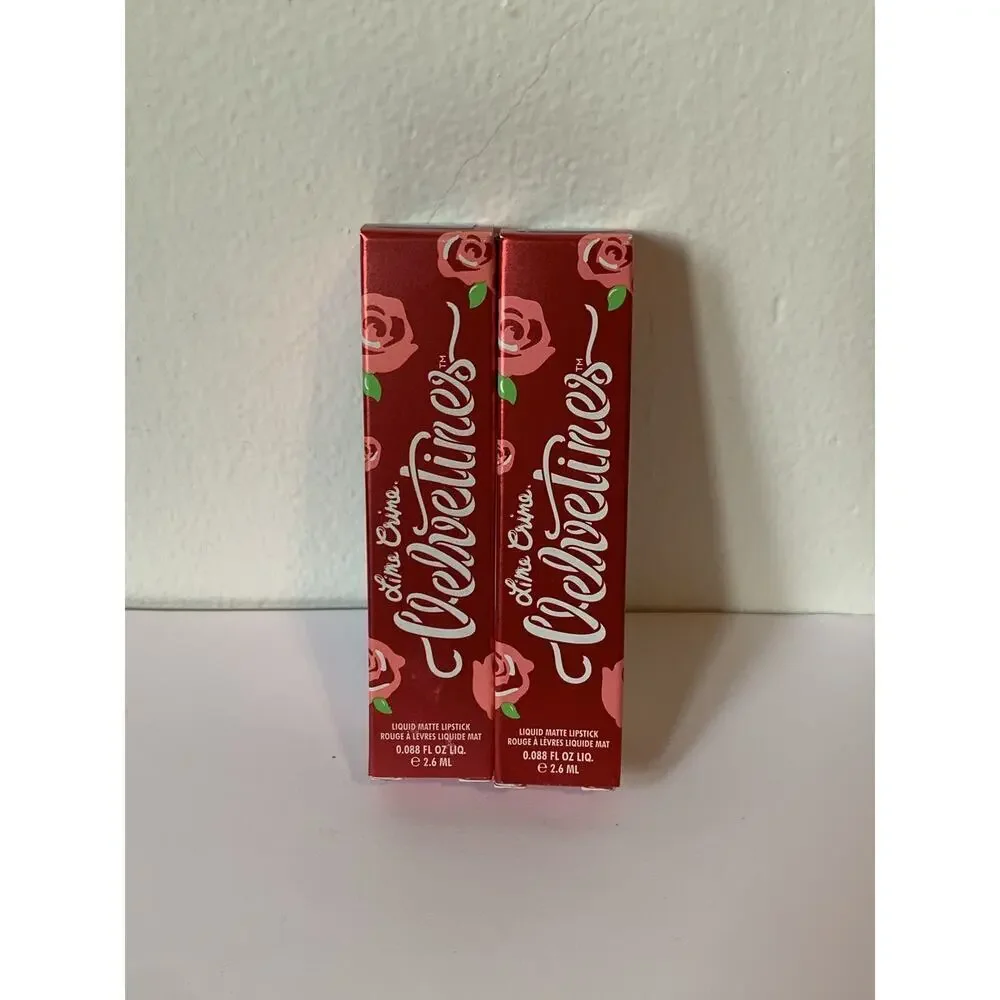 2X Lime Crime Velvetines Wicked Liquid Matte Lipstick NEW Set Bundle Deep Red